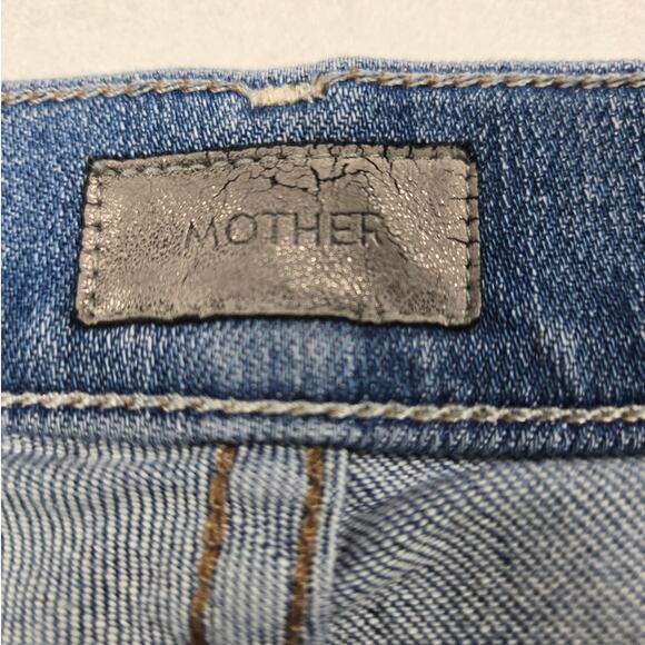 Mother The Rascal Slit Step Shake Well Wash Jeans Blue Cotton Size 25 (26x27) - Picture 3 of 12